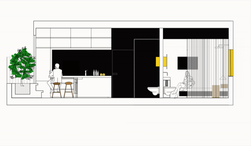 Контрастный интерьер квартиры в Тель-Авиве