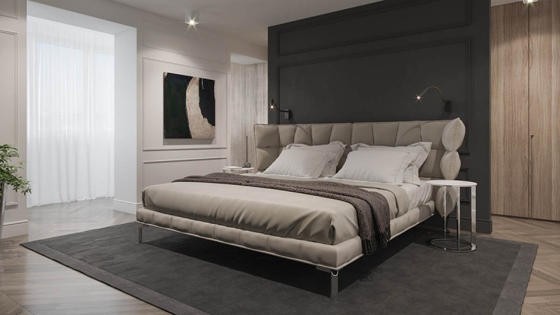 Контрастный интерьер просторных апартаментов Контрастный интерьер просторных апартаментов