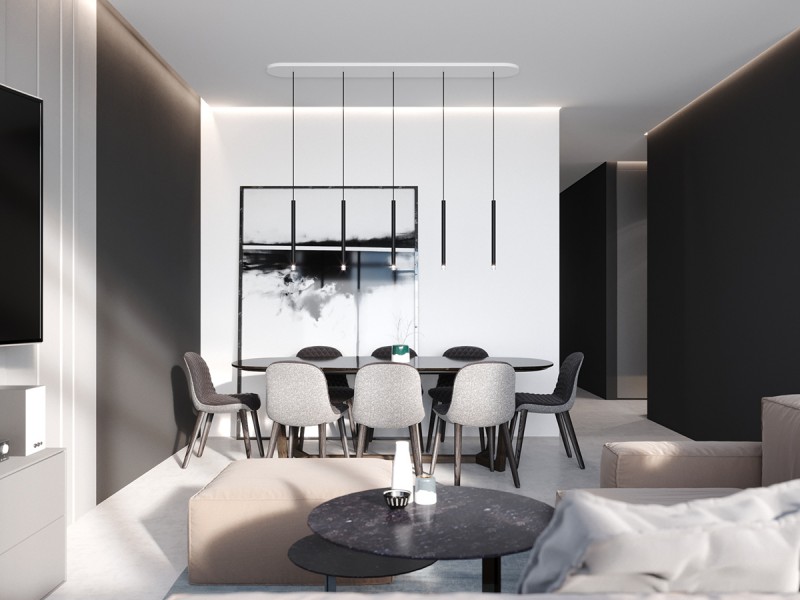 Минималистичная квартира в темных тонах
