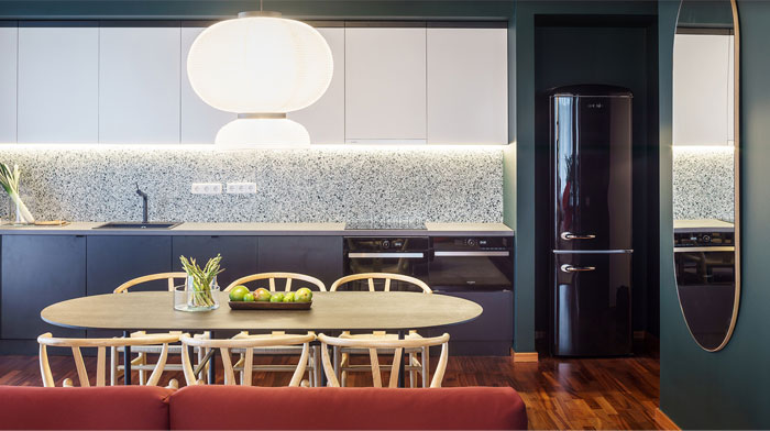 Смелые цвета и лаконичные формы в интьерьере квартиры в Бухаресте, Румыния Смелые цвета и лаконичные формы в интьерьере квартиры в Бухаресте, Румыния