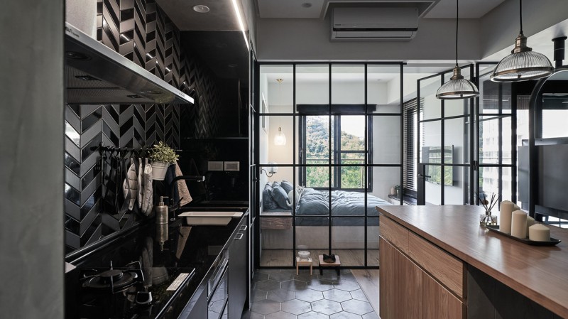 Сочетание брутальности и элегантности в интерьере тайваньской квартиры Сочетание брутальности и элегантности в интерьере тайваньской квартиры