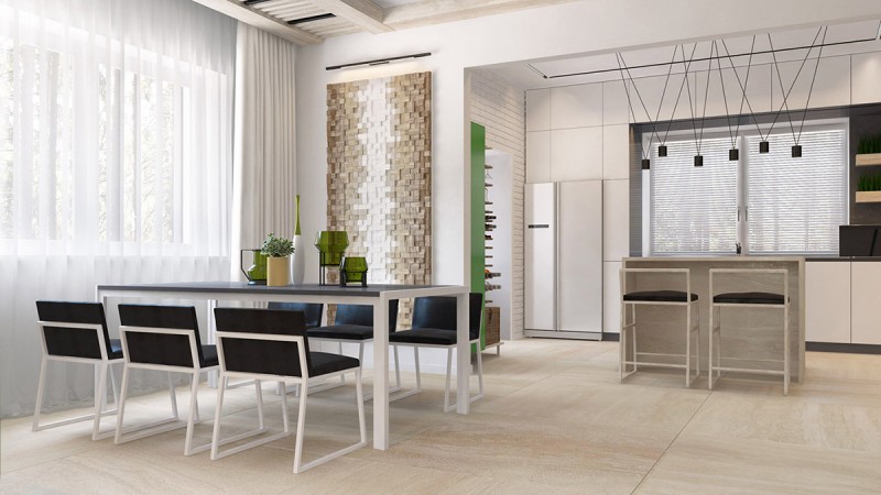 Интерьер с желто-зелеными акцентами