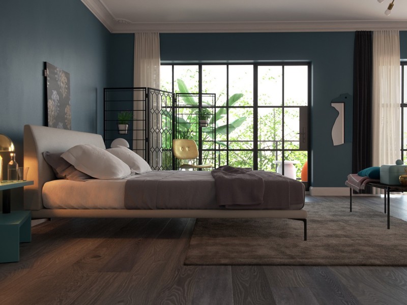 Просторный светлый лофт с яркими акцентами