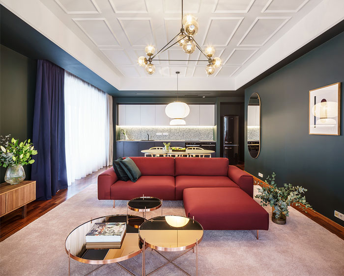 Смелые цвета и лаконичные формы в интьерьере квартиры в Бухаресте, Румыния Смелые цвета и лаконичные формы в интьерьере квартиры в Бухаресте, Румыния