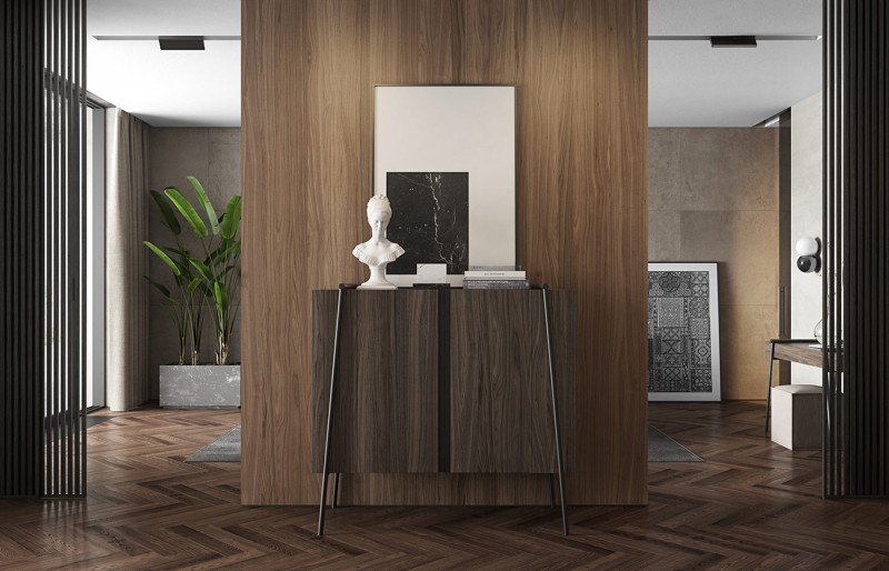 Стильный дизайн интерьера с темными акцентами Стильный дизайн интерьера с темными акцентами