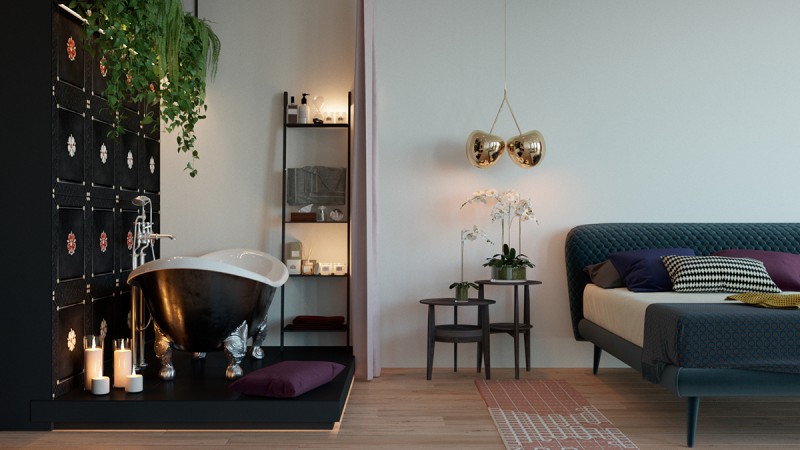 Оригинальное зонирование небольшой квартиры