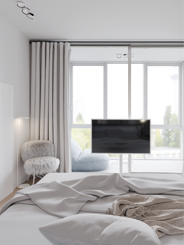 Проект квартиры, оформленной  в пастельных тонах