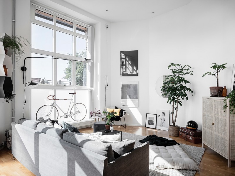 Однокомнатная квартира с мансардой в Швеции Однокомнатная квартира с мансардой в Швеции