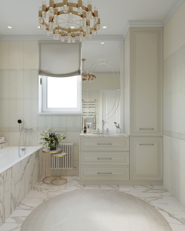 Интерьер загородного дома в пастельных тонах