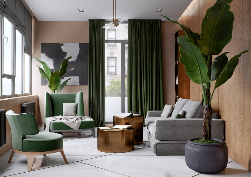 Мрамор, дерево и бетон в современном интерьере Мрамор, дерево и бетон в современном интерьере