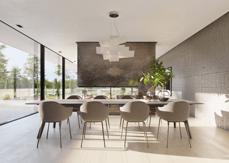 Финская вилла со стеклянными стенами и собственным пирсом