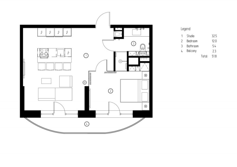 Светлое, многофункциональное пространство апартаментов в Одессе Светлое, многофункциональное пространство апартаментов в Одессе