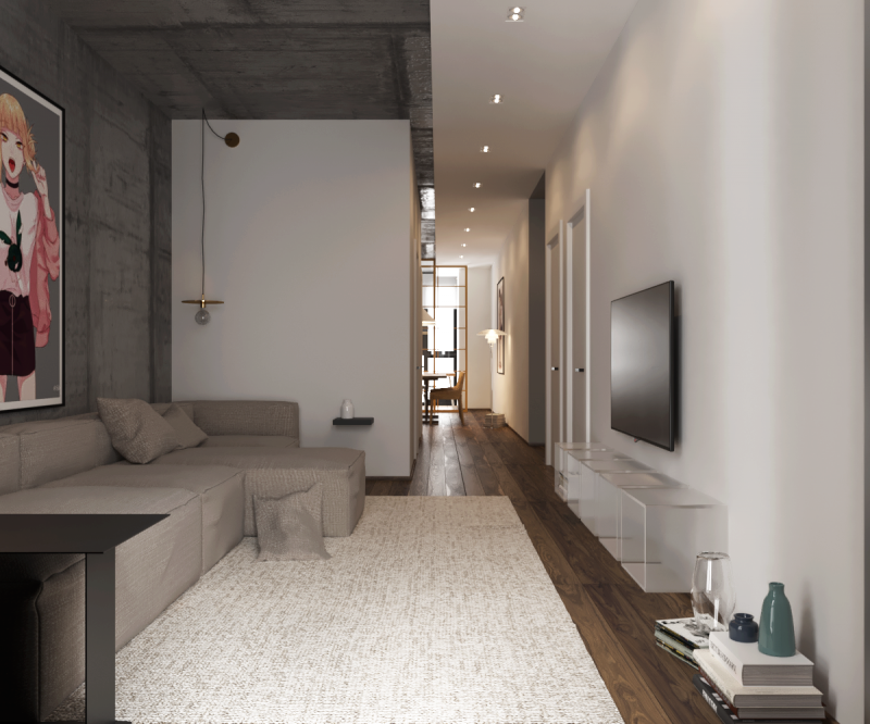 Декоративный бетон в интерьере квартиры