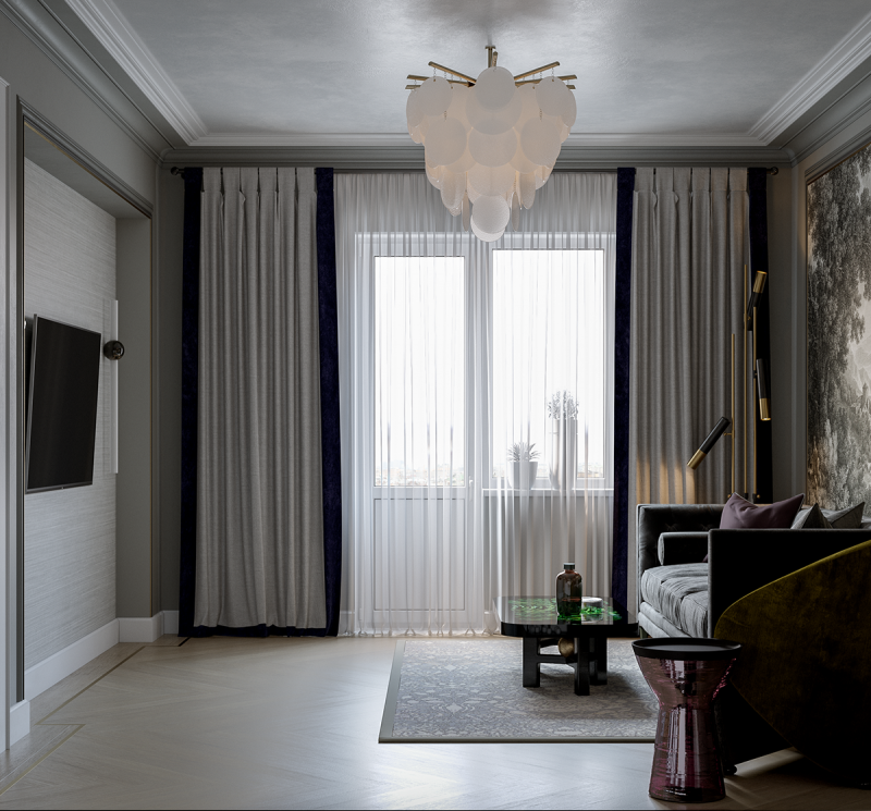 Гостиная в неоклассическом стиле Гостиная в неоклассическом стиле