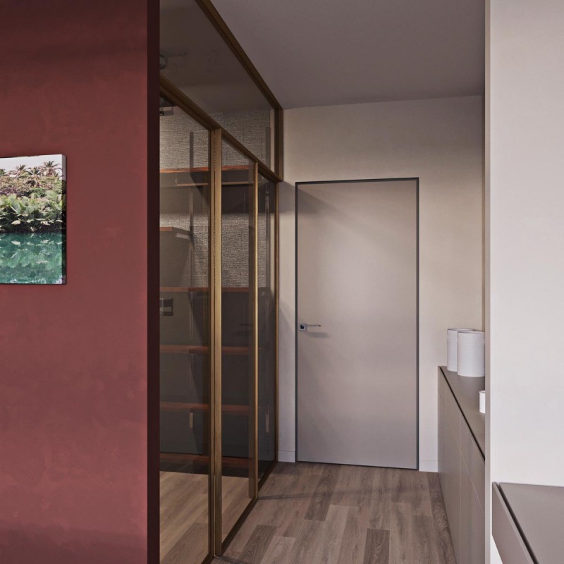 Глубокие гармоничные цвета чирок и терракотовый в интерьере небольшой квартиры