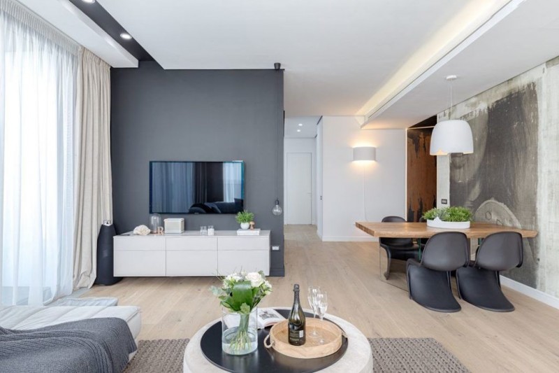 Интерьер комфортного и стильного пентхауса