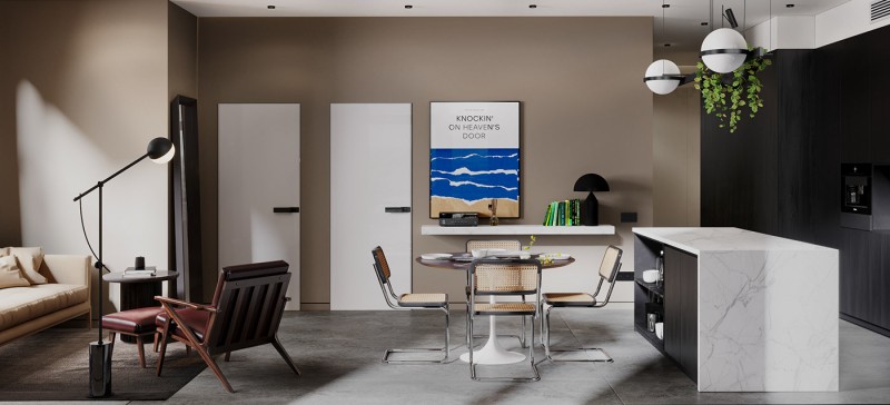 Строгий интерьер в темных тонах