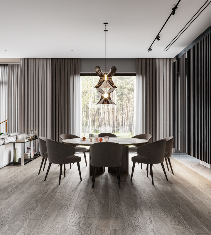 Загородный дом, оформленный в натуральных тонах