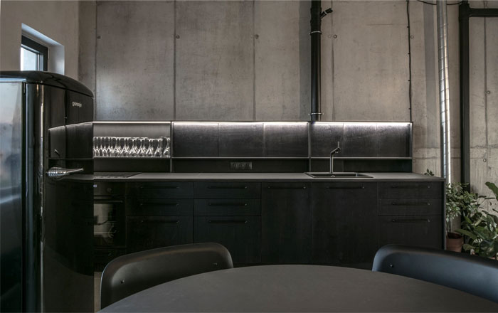 Вертикально ориентированный лофт, расположенный в промышленном здании