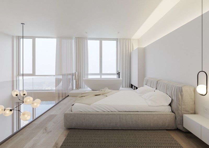 Двухуровневые апартаменты в стиле "минимализм" Двухуровневые апартаменты в стиле "минимализм"