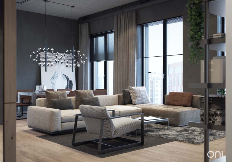 Интерьер квартиры в индустриальном стиле Интерьер квартиры в индустриальном стиле