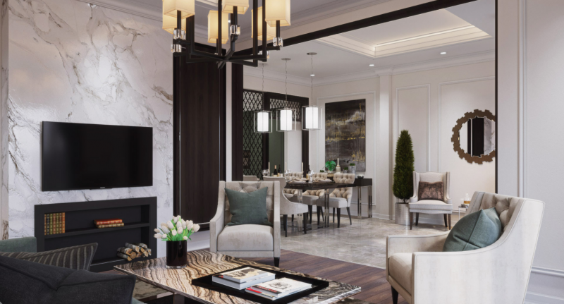 Проект апартаментов в неоклассическом стиле