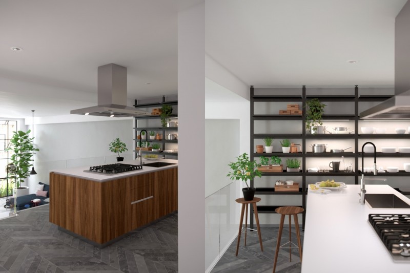 Просторный светлый лофт с яркими акцентами