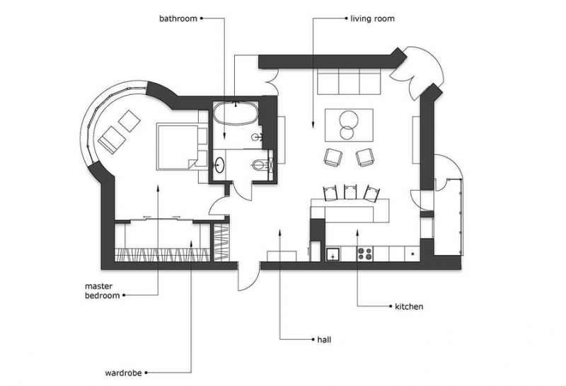Сочетание пышных классических форм, цветов и материалов с минималистичными и сдержанными объектами Сочетание пышных классических форм, цветов и материалов с минималистичными и сдержанными объектами