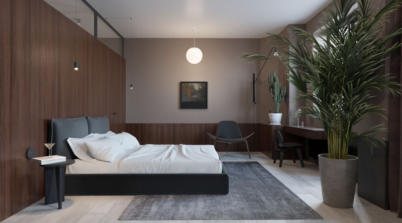 Проект квартиры в темных тонах