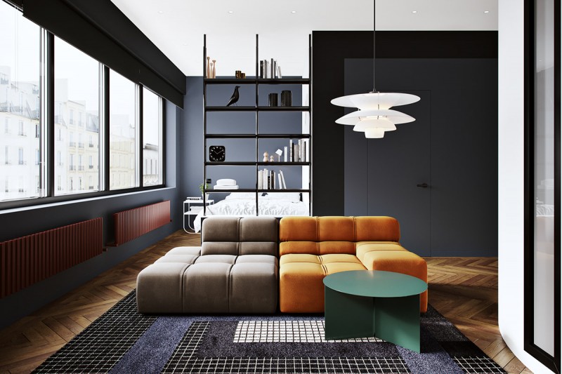 Строгий и роскошный интерьер двухуровневой квартиры Строгий и роскошный интерьер двухуровневой квартиры