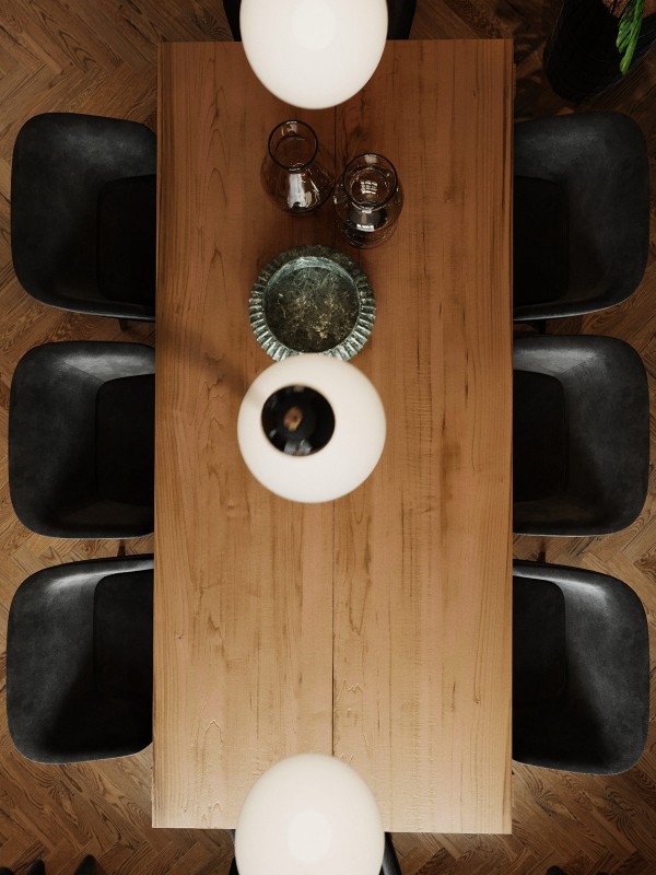 Акцент на зеленый и глубокий синий в интерьере квартиры, оформленной в спокойных серых тонах