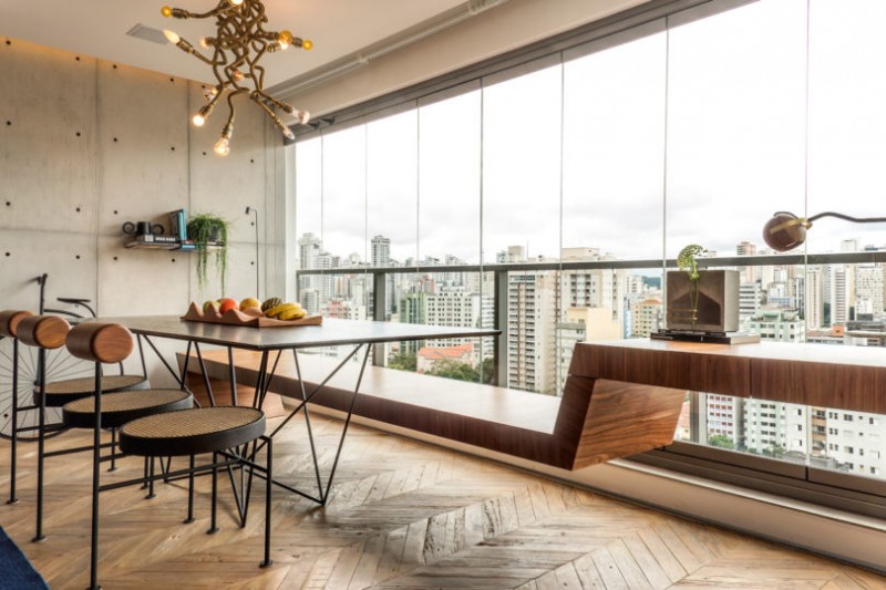 Интерьер квартиры в Сан-Паулу в индустриальном стиле