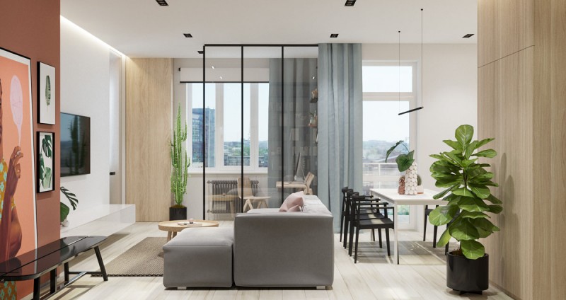 Интерьер просторной светлой квартиры