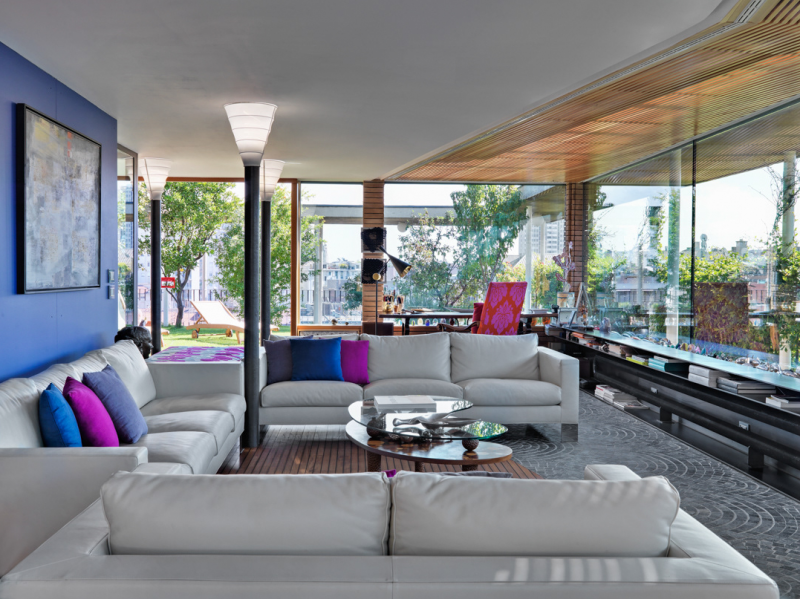 Яркие акцентные стены в интерьере пентхауса Яркие акцентные стены в интерьере пентхауса