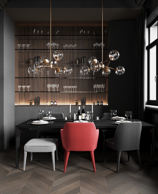 Оформление интерьера в черном цвете Оформление интерьера в черном цвете