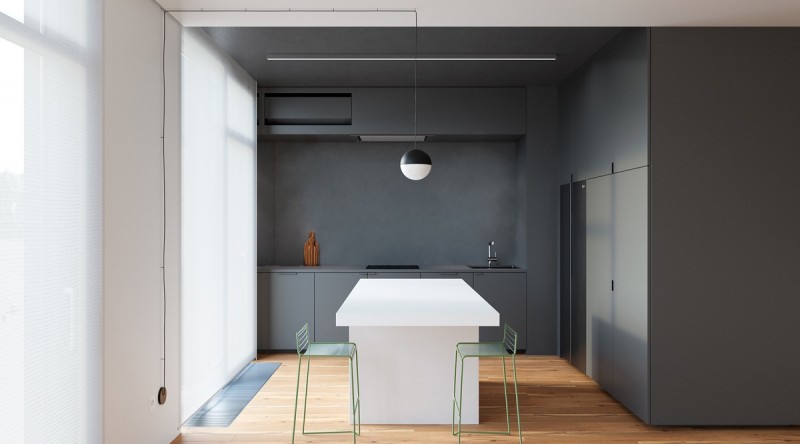 Контрастный интерьер квартиры площадью 70 кв.м.