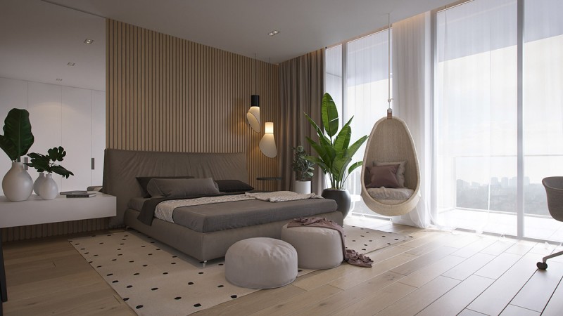 Светлые апартаменты с деревянными акцентами Светлые апартаменты с деревянными акцентами