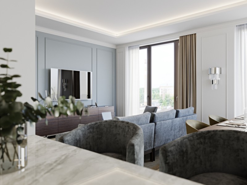 Элегантный интерьер в пастельных тонах