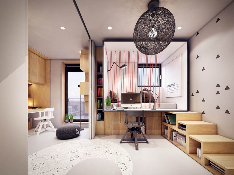 Комфортабельная современная квартира с красочными акцентами