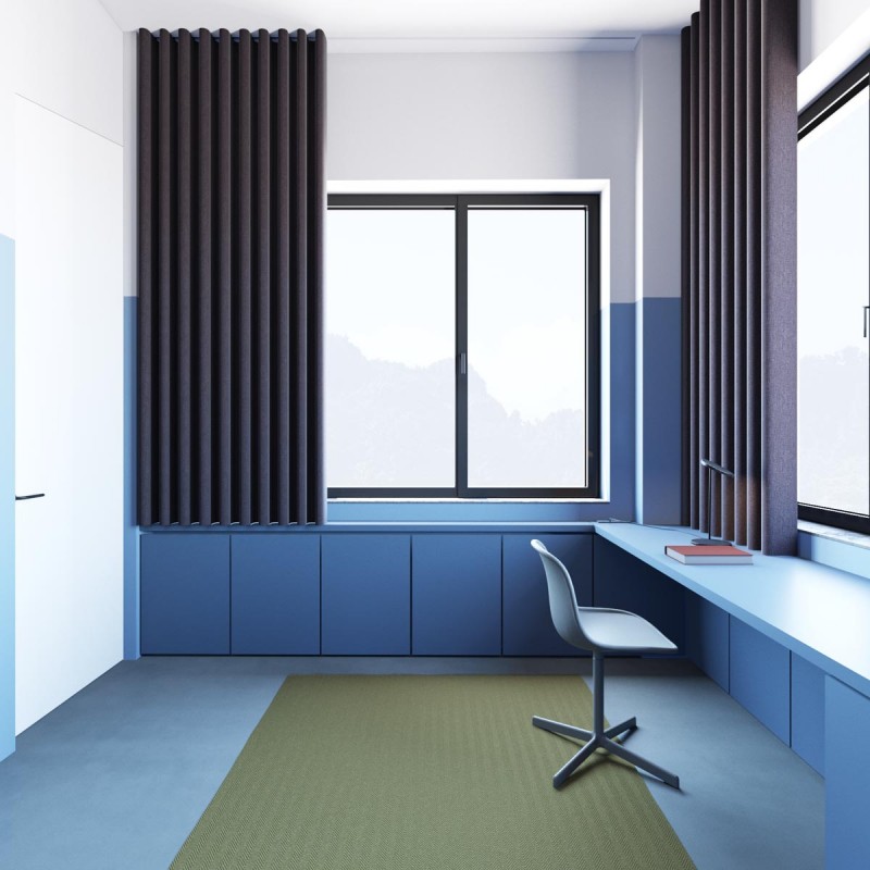 Апартаменты с открытой планировкой, оформленные в приглушенных тонах