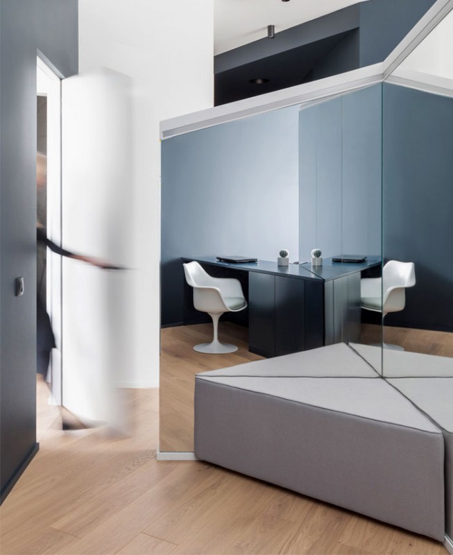 Нетрадиционное зонирование в небольшой квартире