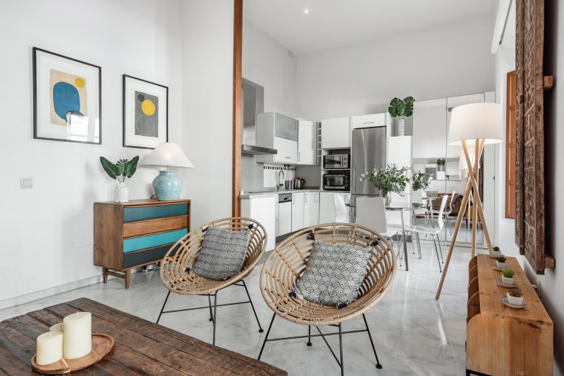 Светлые, изысканные апартаменты с террасой на крыше