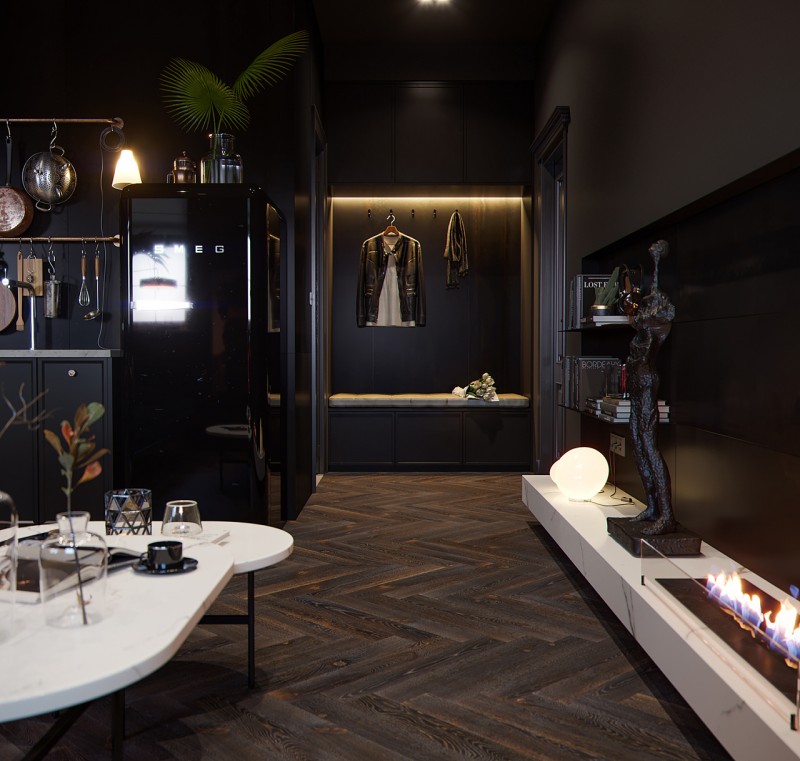 Атмосфера загадочности и шика - интерьер в темных тонах