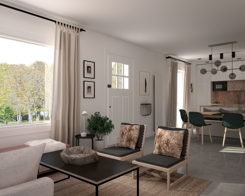 Интерьер квартиры в теплых нейтральных тонах