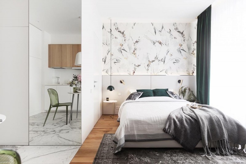 Светлый интерьер с сине-зелеными акцентами Светлый интерьер с сине-зелеными акцентами