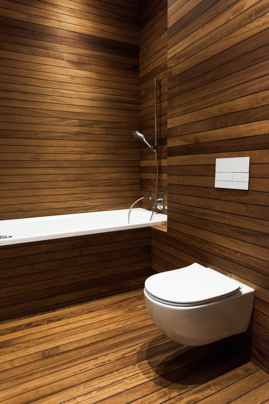 Сочетание дерева и мрамора в интерьере дома в Вильнюсе