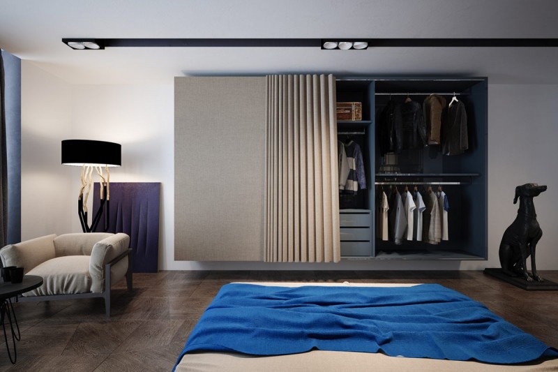 Минималистичный интерьер с сочетанием различных фактур и цветов