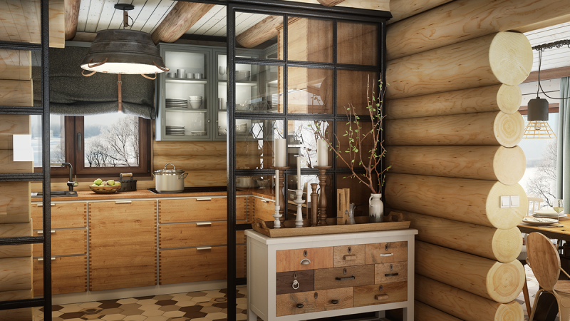 Проект деревянного дома в индустриальном стиле