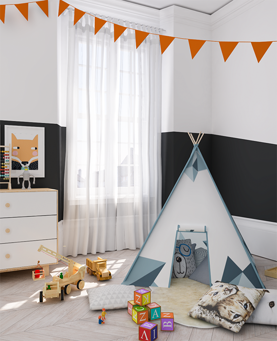 Проект детской комнаты в стиле "эклектика"