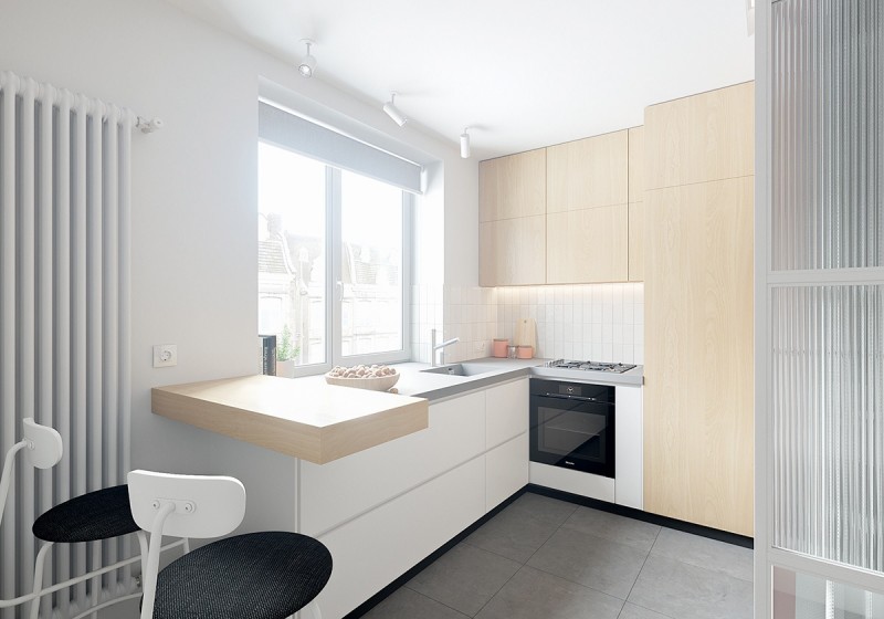 Зеленые акценты в интерьере светлых апартаментов Зеленые акценты в интерьере светлых апартаментов